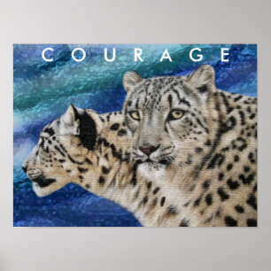 Affiche de motivation de courage de léopards de