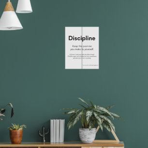 Affiche de motivation de discipline minimaliste pe