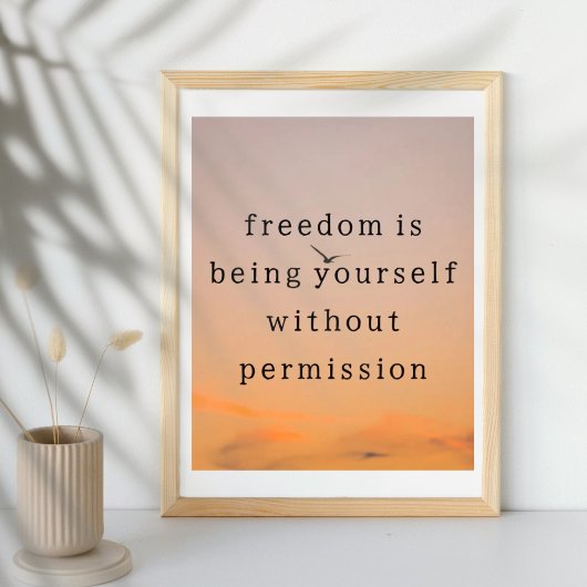 Affiche de motivation de la citation de la liberté