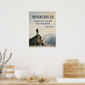 Affiche de motivation drôle Ne jamais abandonner | (Cuisine)