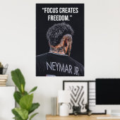 Affiche de motivation Focus crée la liberté (Bureau à domicile)