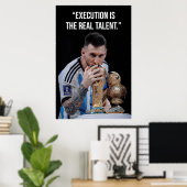 Affiche de motivation : L'exécution est le vrai ta (Bureau à domicile)