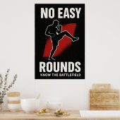 Affiche de motivation MMA Sans Rounds Faciles (Cuisine)