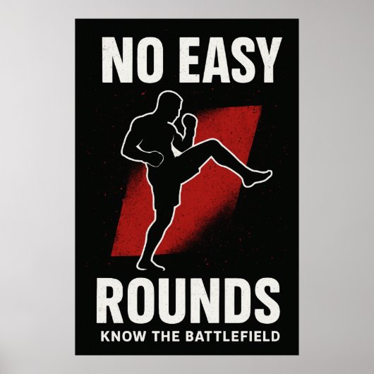 Affiche de motivation MMA Sans Rounds Faciles (Devant)