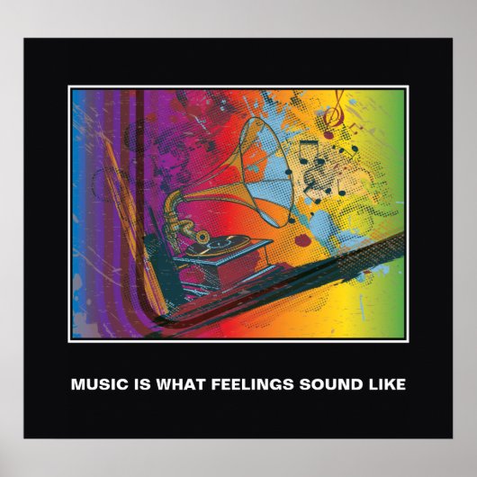 Affiche de motivation pour la musique gramophone r (Devant)