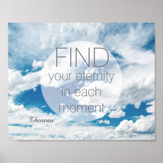 affiche de motivation Thoreau citation sur le ciel (Devant)