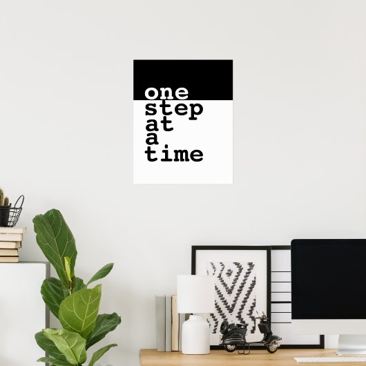 affiche de motivation une étape à la fois texte (Bureau à domicile)