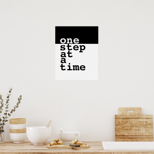 affiche de motivation une étape à la fois texte (Cuisine)