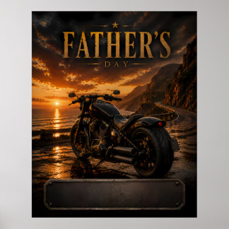 Affiche de moto personnalisée pour la fête des pèr