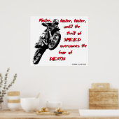 Affiche de motocross moto cross plus rapide (Cuisine)