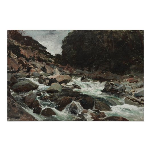 Affiche de Mountain Stream, Otira Gorge (1893) (Devant)
