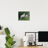 Affiche de moutons mignons mangeant des feuilles (Bureau à domicile)