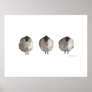 Affiche de moutons noirs