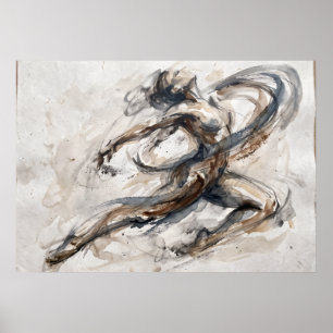 Affiche de mouvement de figure abstraite neutre