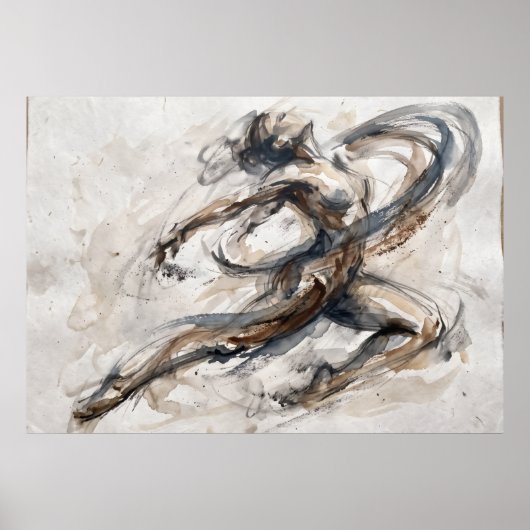 Affiche de mouvement de figure abstraite neutre (Devant)