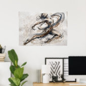Affiche de mouvement de figure abstraite neutre (Bureau à domicile)