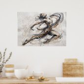 Affiche de mouvement de figure abstraite neutre (Cuisine)