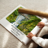 Affiche de Multnomah Falls Oregon, Aquarelle, Sur