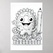 Affiche de mur Cartoon Monster pour enfants à colo (Devant)
