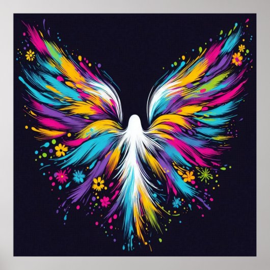 Affiche de mur d'ange abstrait sur papier semi-bri (Devant)