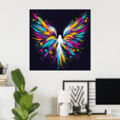Affiche de mur d'ange abstrait sur papier semi-bri (Bureau à domicile)