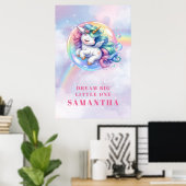 Affiche de mur d'anniversaire de licorne rose viol (Bureau à domicile)