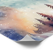 Affiche de mur d'art d'hiver à l'aquarelle (Coin)