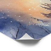 Affiche de mur d'art d'hiver à l'aquarelle (Coin)
