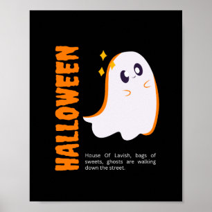 Affiche de mur de fantôme mignon luxueuse Joyeux H