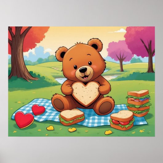 Affiche de mur de sandwich en forme de cœur de piq (Devant)