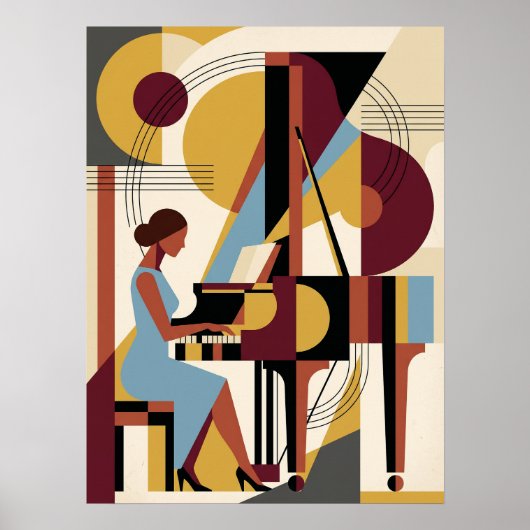 Affiche de musique Art Déco Jazz Vintage (Devant)