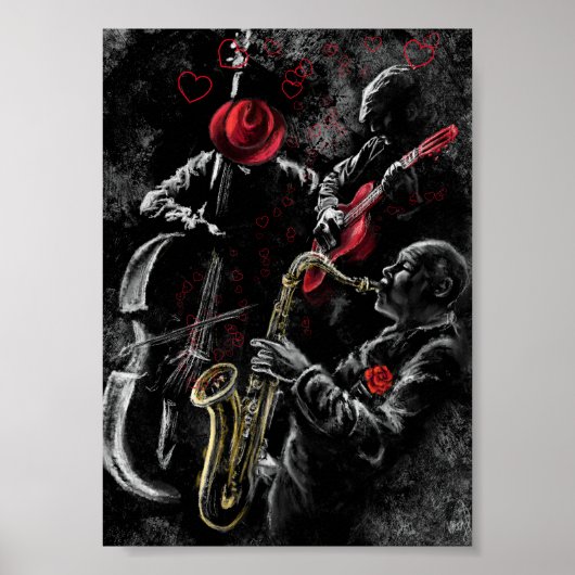Affiche de musique de jazz que j'aime - Art de pei (Devant)