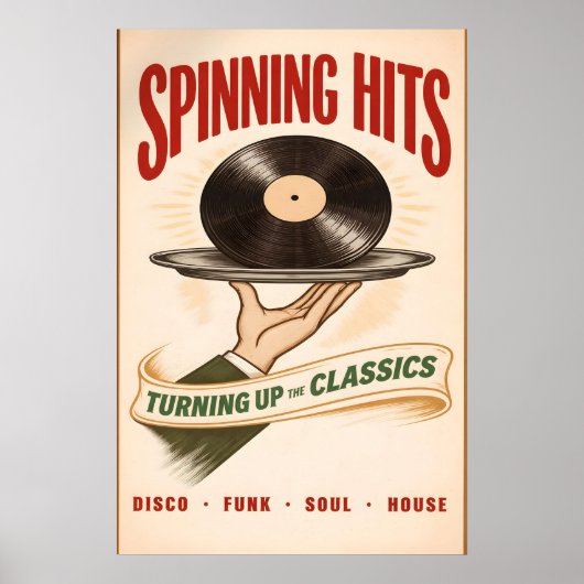 Affiche de musique rétro, Art de disque vinyle, Sa (Devant)