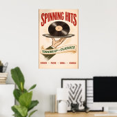 Affiche de musique rétro, Art de disque vinyle, Sa (Bureau à domicile)