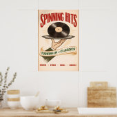 Affiche de musique rétro, Art de disque vinyle, Sa (Cuisine)