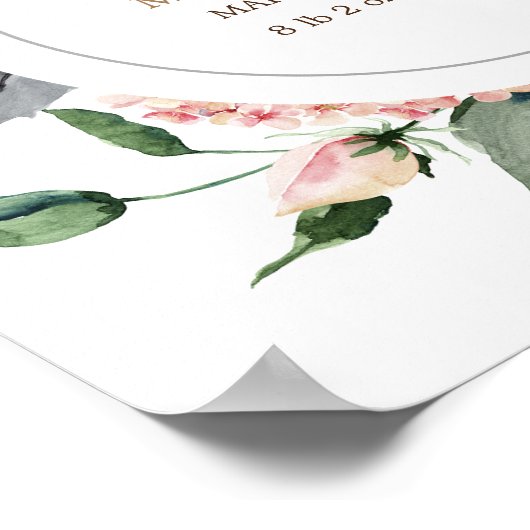 Affiche de naissance de bébé à monogramme Midnight (Coin)