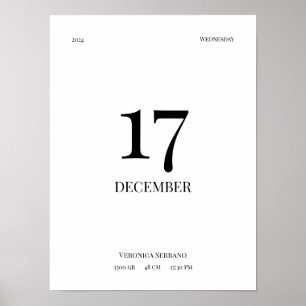 Affiche de naissance de bébé personnalisée - Desig