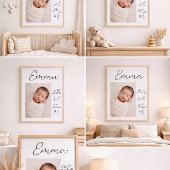 Affiche de naissance de bébé personnalisée minimal
