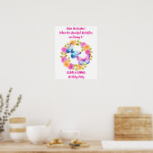 Affiche de naissance papillon pour jumelles éditab (Cuisine)