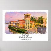 Affiche de Naples Floride, Aquarelle, Sur mesure (Devant)