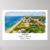 Affiche de Naples Floride, Aquarelle, Sur mesure (Devant)