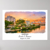 Affiche de Naples Floride, Aquarelle, Sur mesure (Devant)
