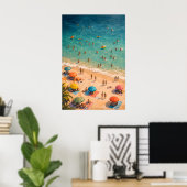 Affiche de natation océanique aérienne, mur de fou (Bureau à domicile)