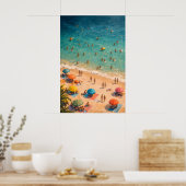 Affiche de natation océanique aérienne, mur de fou (Cuisine)