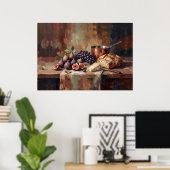 Affiche de nature morte au pain de figues (Bureau à domicile)