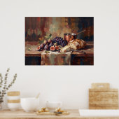 Affiche de nature morte au pain de figues (Cuisine)