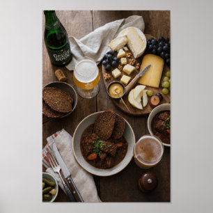 Affiche de nature morte de bière style Gand