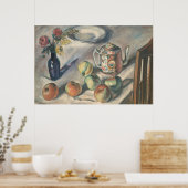 Affiche de nature morte de table de cuisine antiqu (Cuisine)