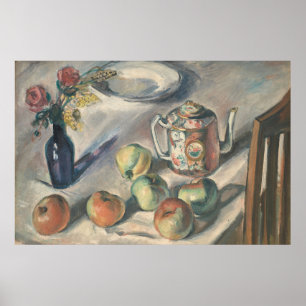 Affiche de nature morte de table de cuisine antiqu