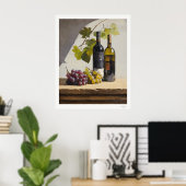 Affiche de nature morte de vin et de raisins (Bureau à domicile)